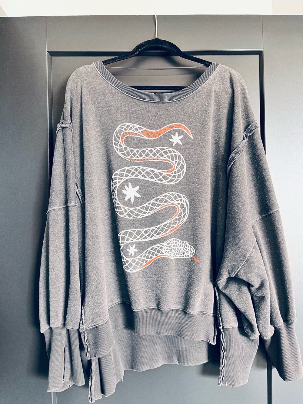 Free People We the Free Camden Snake Pullover Sweatshirt - Picture 6 of 8